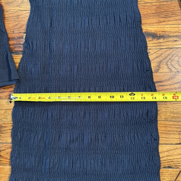 TOVE Women's Giselle Midi‎ Dress Navy Blue Rib Knit Crew Neck Ruching Shi… - Picture 12 of 16